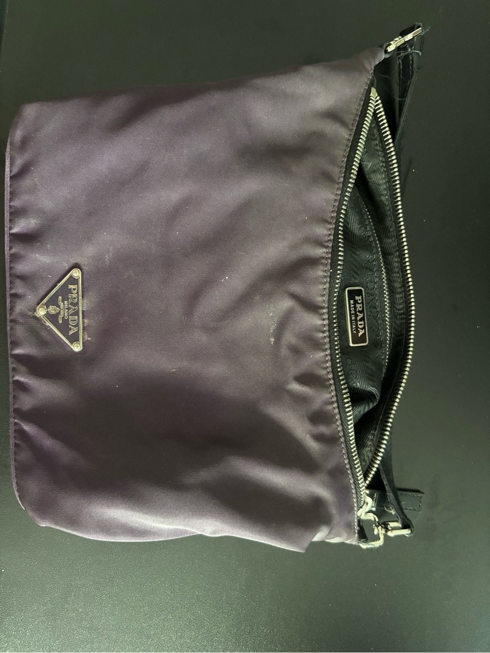 Prada Women’s Purple Nylon Zip Pouch